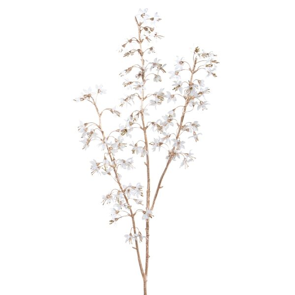 Ramo Delfínio branco/dourado112cm