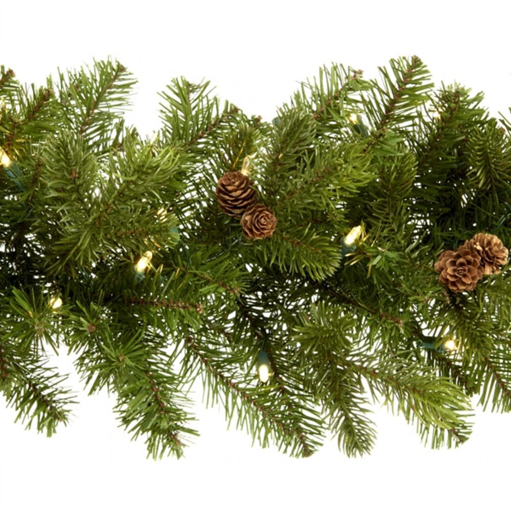 Ramo de pinheiro c/pinhas e c/leds 180cm