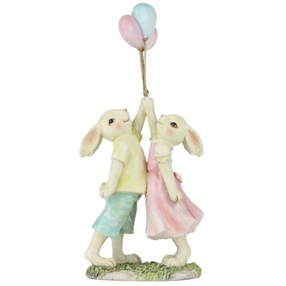 Estatua Coelho com Balão 22,5cm