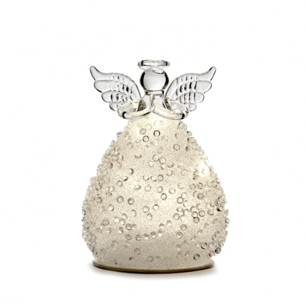 Anjo vidro  c/led 12cm