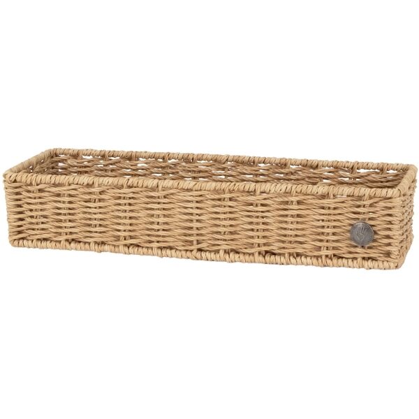Cesto Aberto Rectangular comprido Castanho Natural Claro