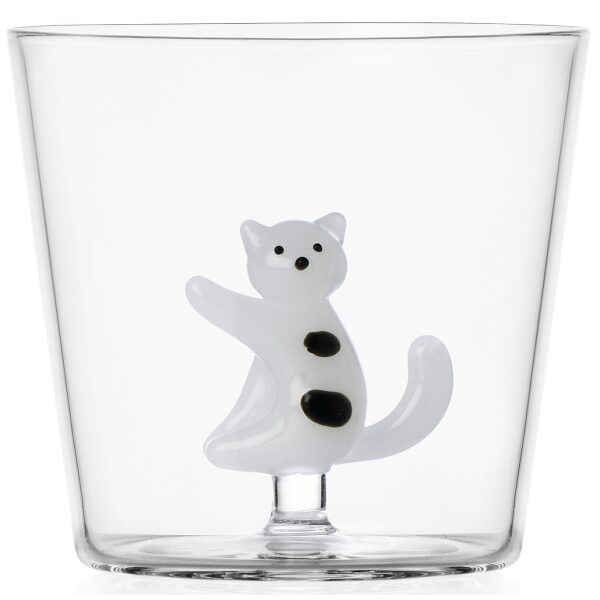 Copo Tabby Cat Gato Branco e Preto