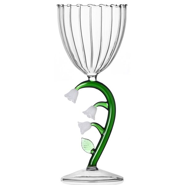 Copo Vinho Botanica flores brancas