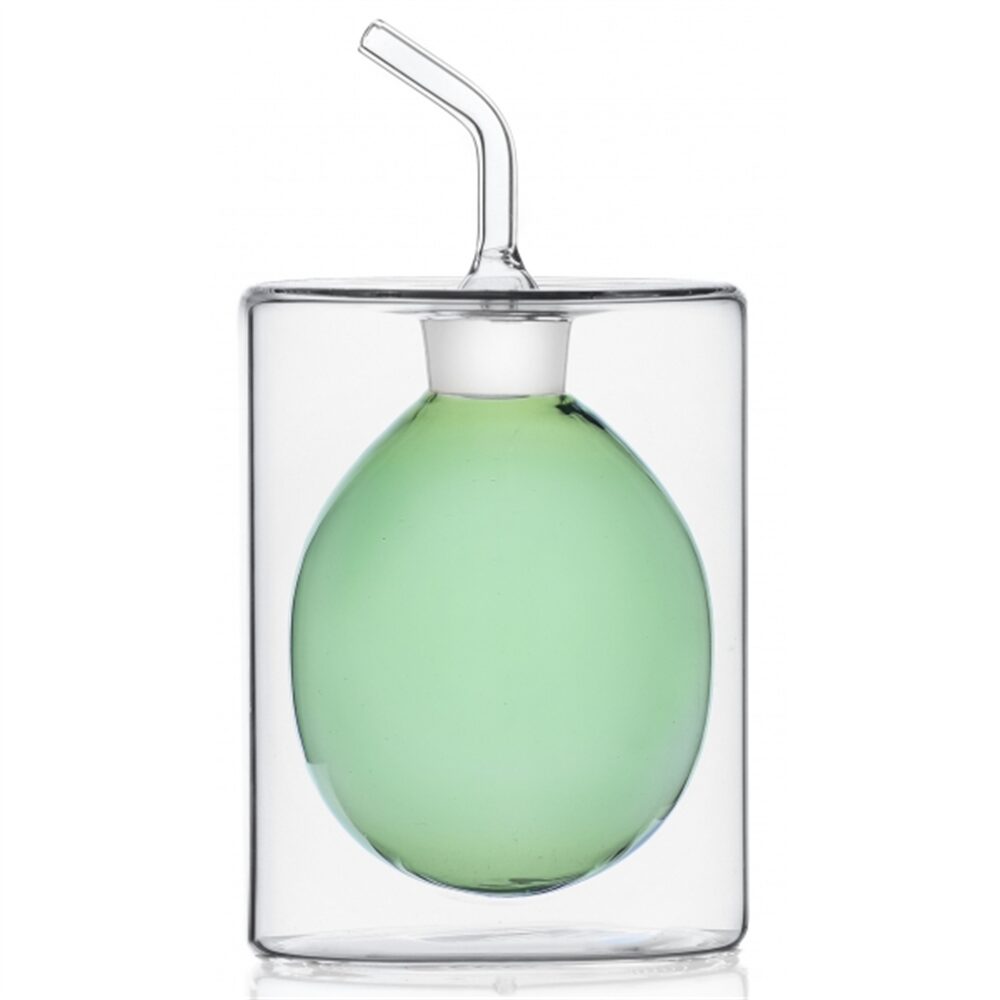 Galheteiro Cilindro Parede Dupla Verde 150ml