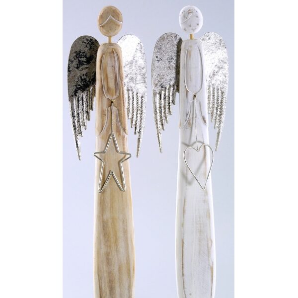 Anjo madeira/metal 38cm