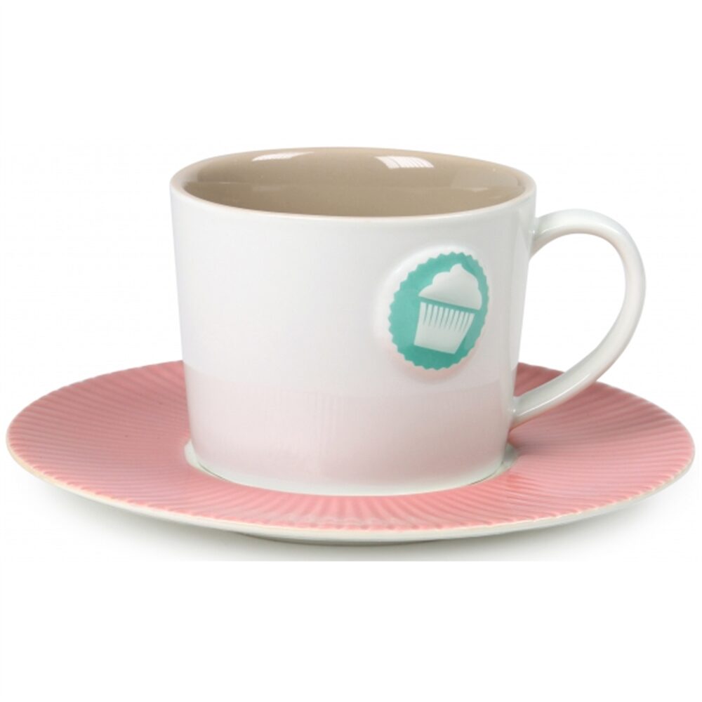 Lilys Cup Cake - Chavena Cappuccino com pires verde