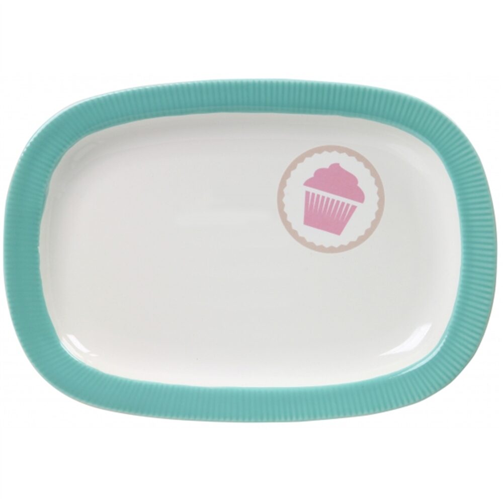 Lilys Cup Cake - Prato para bolos rectangular verde