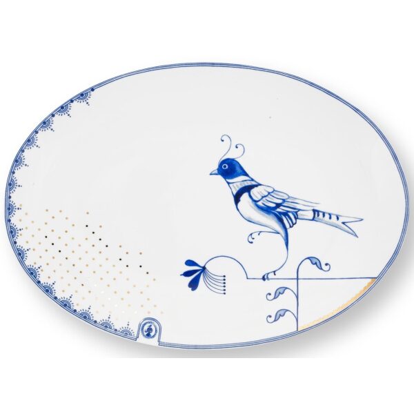 PiP & Blue Bird Prato Oval Branco 30x21.5cm