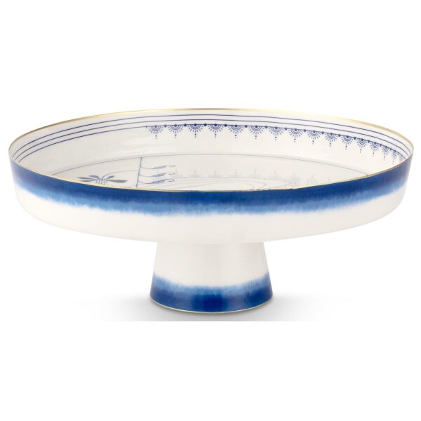 PiP & Blue Bird Prato Bolos Metal Bird Blue 30x12cm
