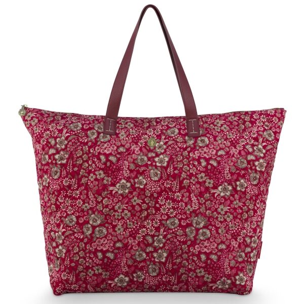 PiP Saco Tote Quilted L Tilda Daisy Dreams Vermelho 66x20x44