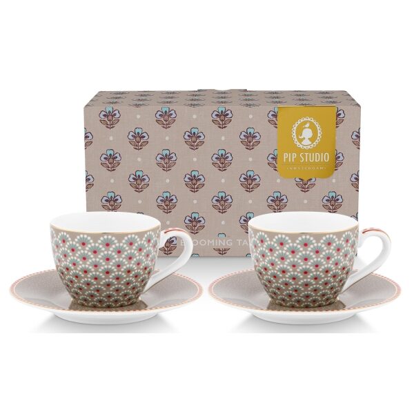 PiP Blooming Tales Conj 2Chávenas Expresso 120ml Tales Khaki