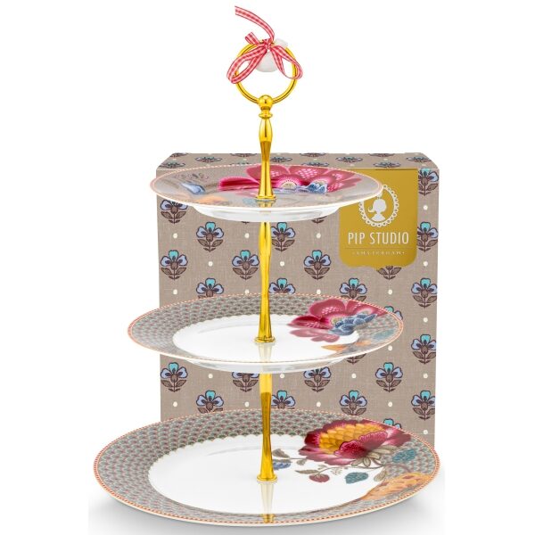 PiP Blooming Tales Prato para Bolos 3Andares Fantasy Khaki