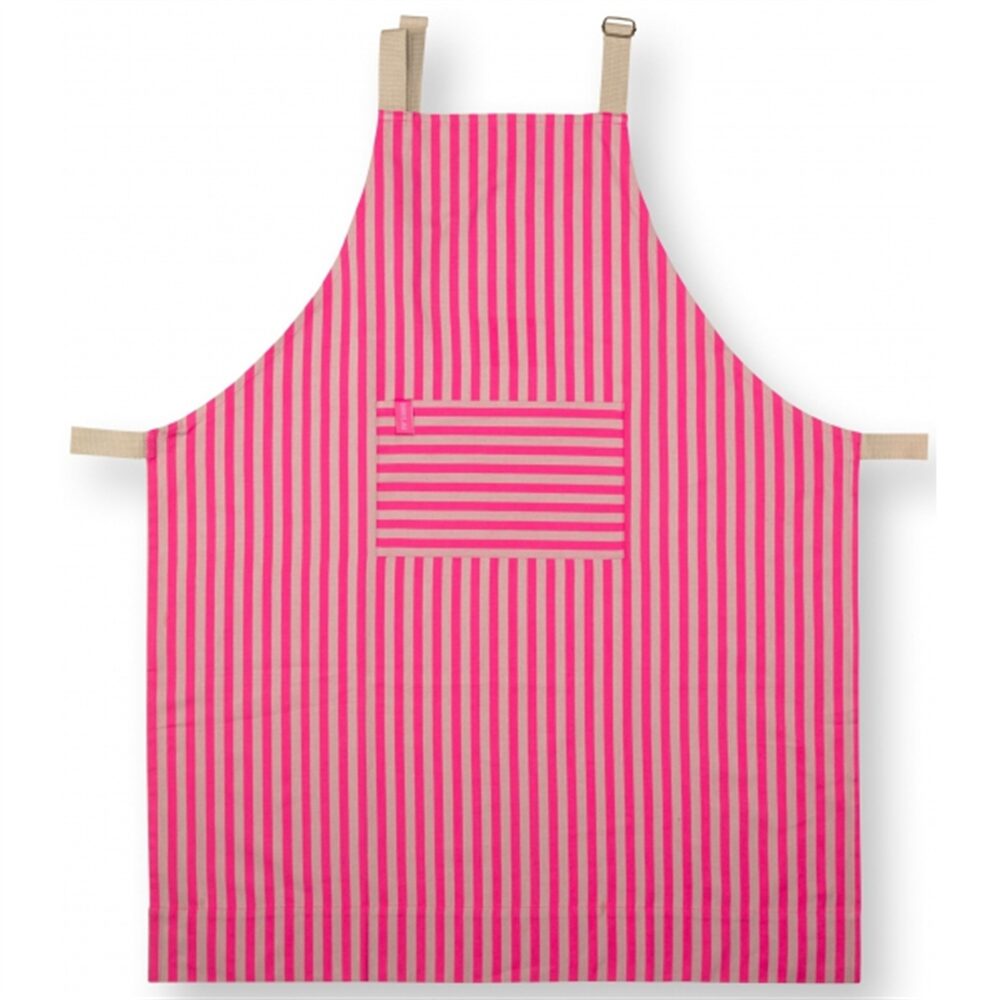 Pip Studio Avental Riscas Rosa 72x89.5cm