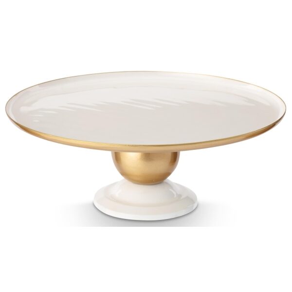 PiP Sphere Prato Bolos Metal Branco-Ouro 32x12.5cm
