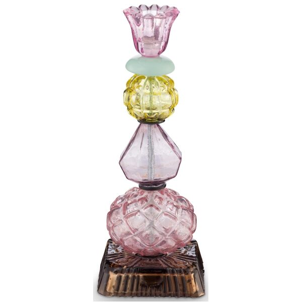 PiP Castiçal Vidro Bolas Lilás 23.5cm