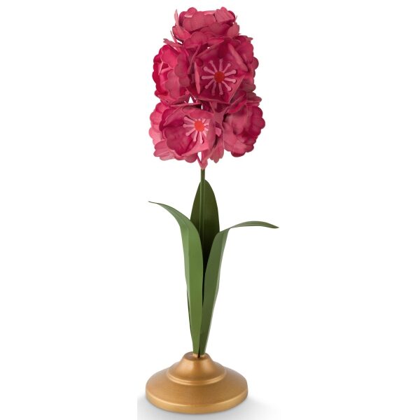 PiP Castiçal Metal Flôr Rosa 31.5cm