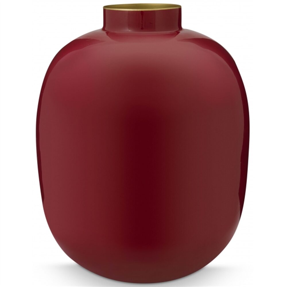 PiP Vaso metal Vermelho Escuro 32cm