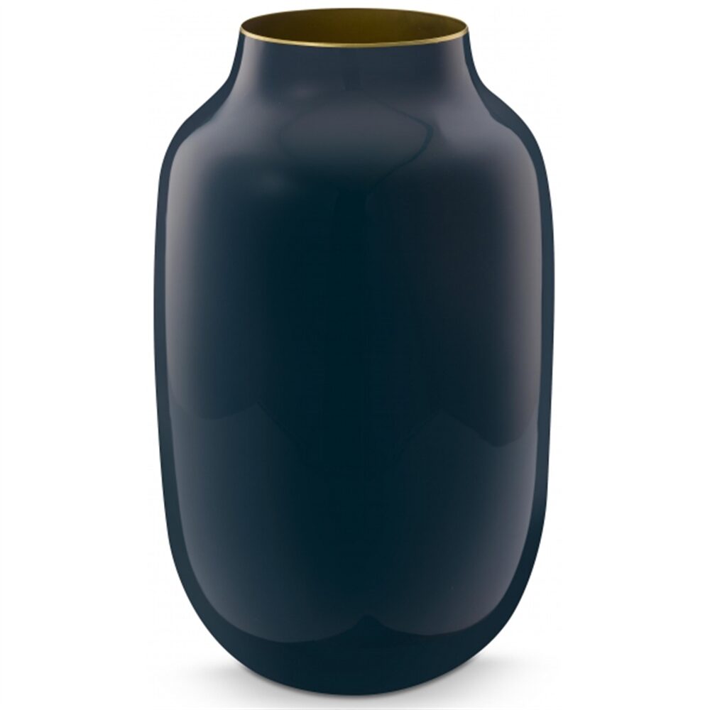 PiP Vaso Metal Oval Azul Mid 30cm