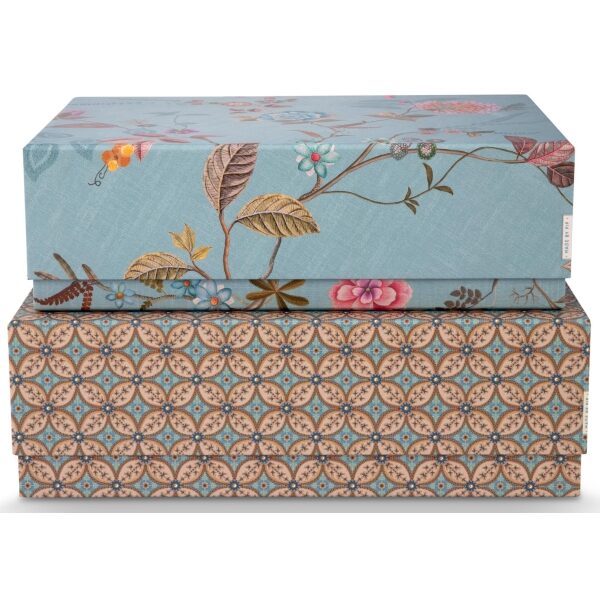 PiP Studio Conj. 2Caixas Rectangulares Blooming Tales Azul-K