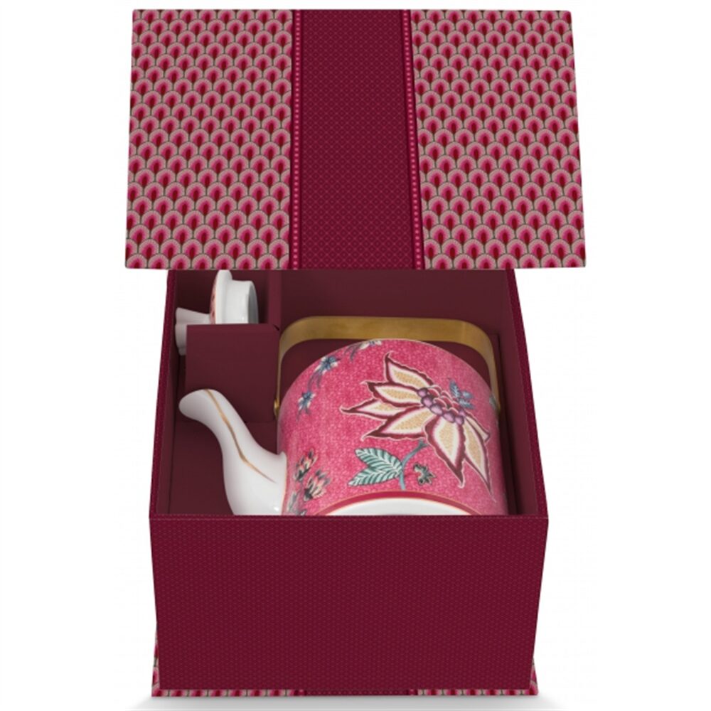 PiP Studio Bule em Caixa Oriental Flower Festival Rosa Escur
