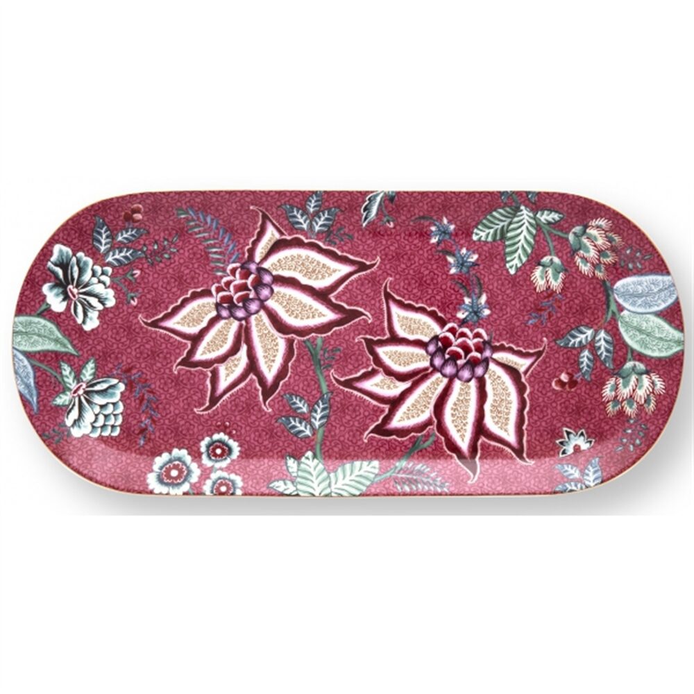 PiP Studio Flower Festival Torteira Rectangular Rosa Escuro