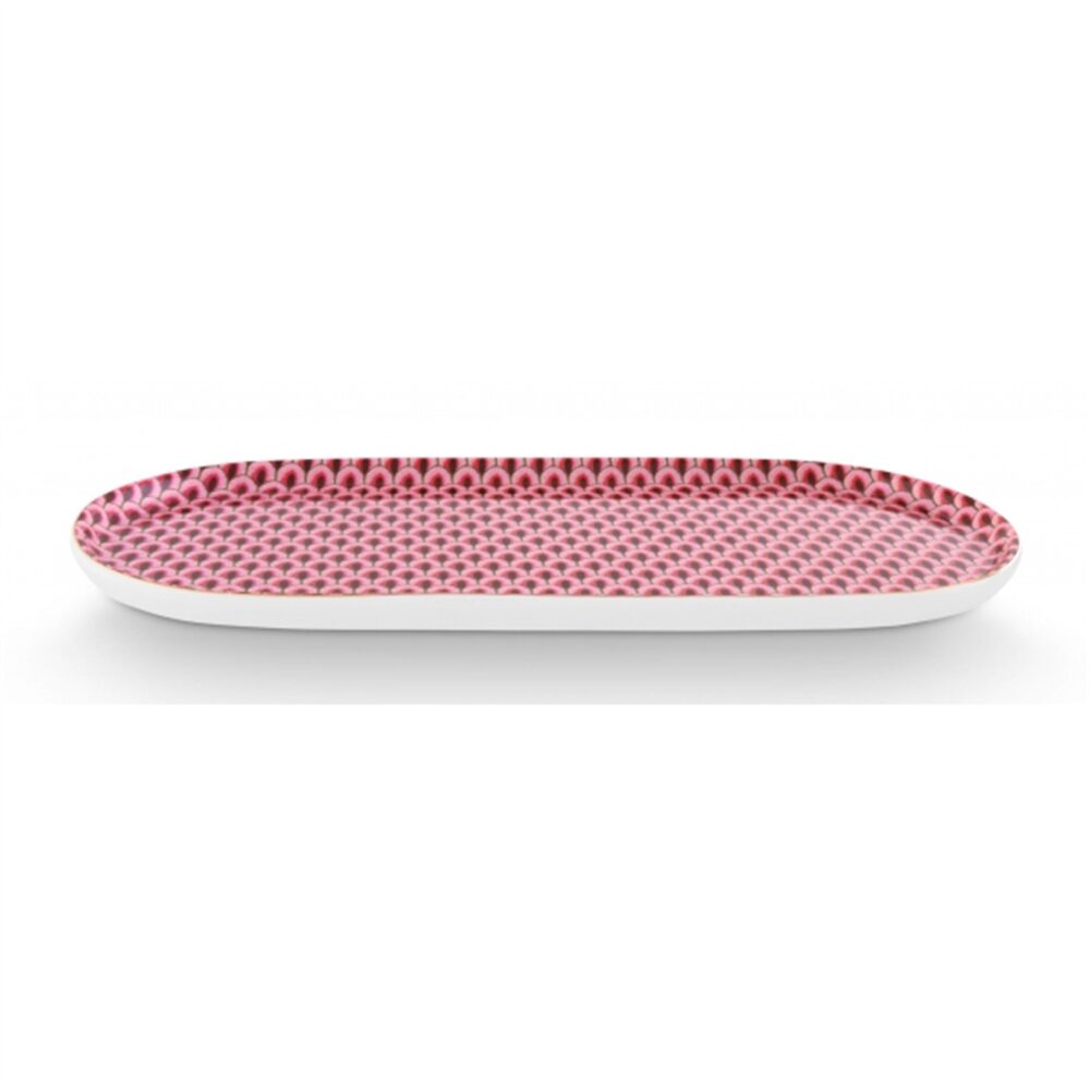 PiP Flower Festival Scallop Travessa peq Rosa Escuro 25x12cm
