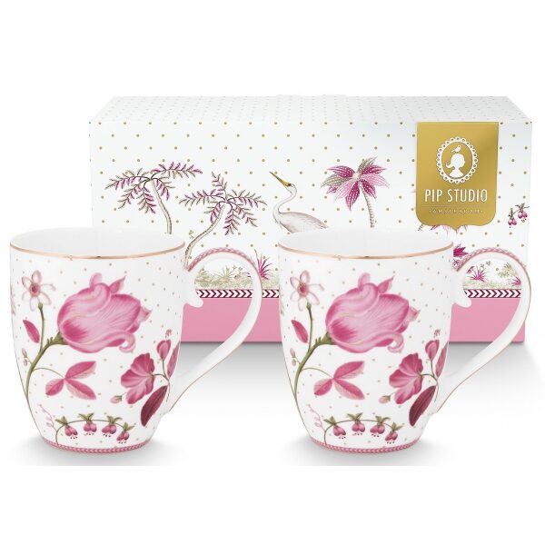 PiP Studio Jolie Conj 2Canecas XL Tulip Rosa 450ml
