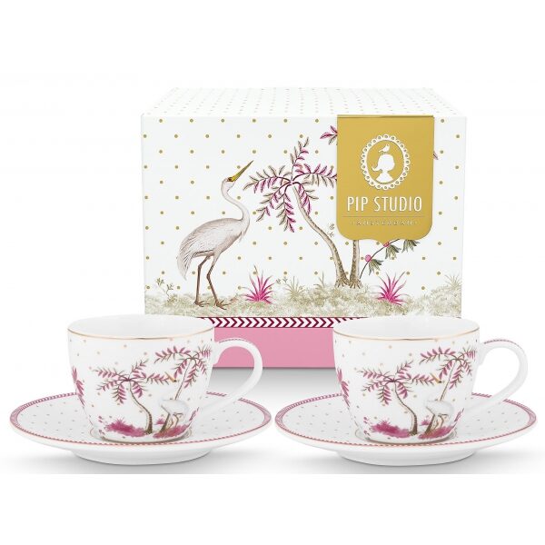 PiP Studio Jolie Conj 2Chavenas Expresso Dots Gold Rosa 120m