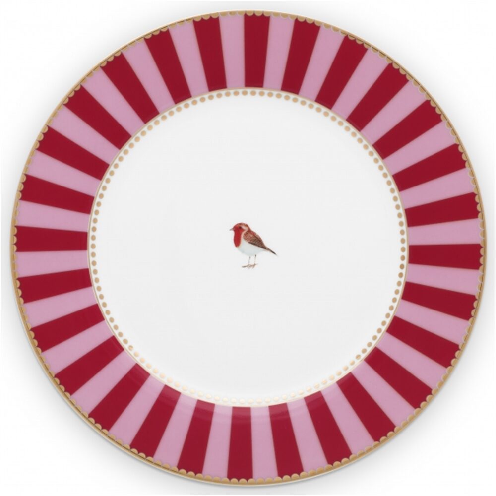 PiP Love Birds Prato riscas Vermelho-Rosa 21cm
