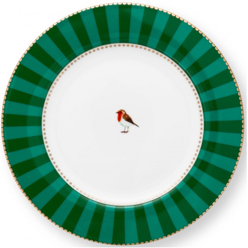Pip Love Birds Prato Riscas Esmeralda Verde 17cm