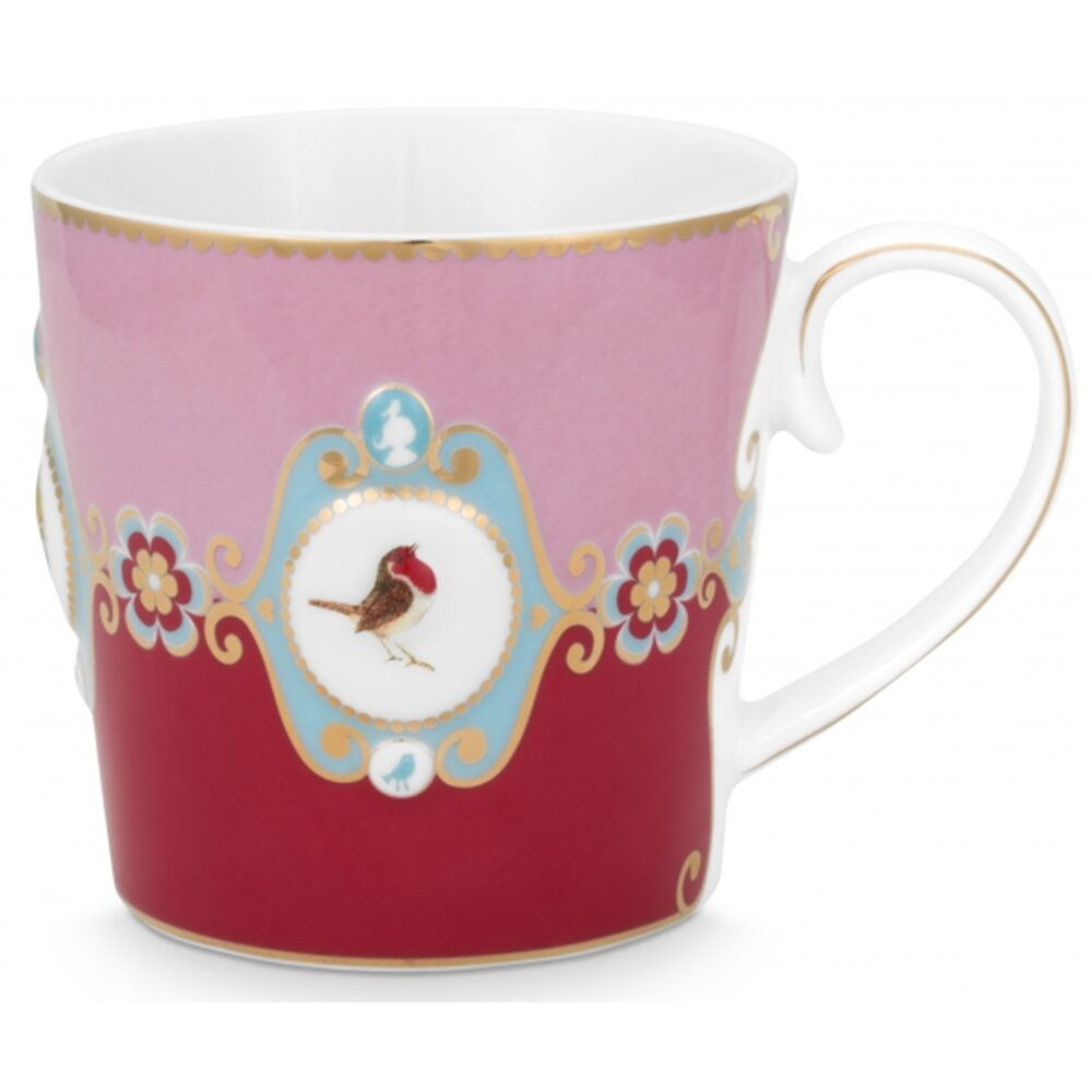 PiP Love Birds Medallion Caneca Vermelho - Rosa 250ml