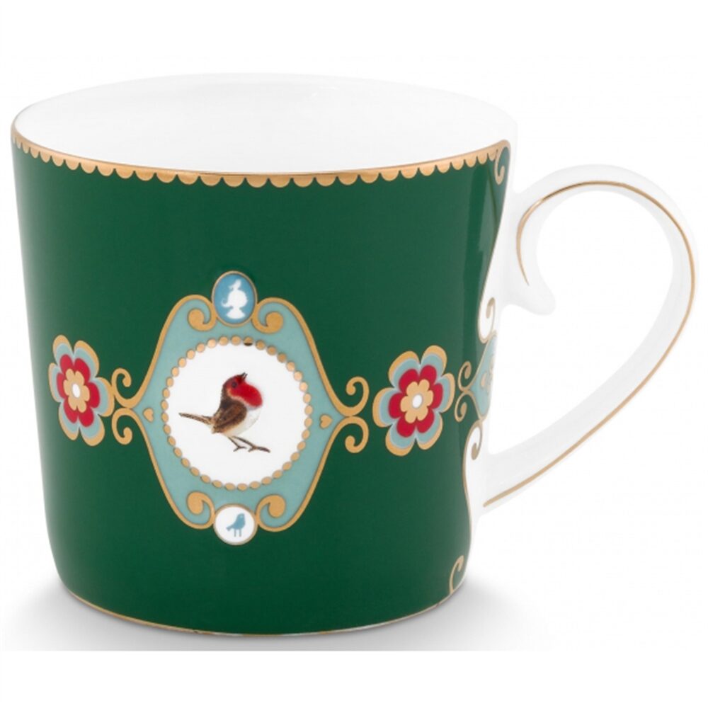PiP Love Birds Caneca Pequena Medallion Verde Escuro 150ml