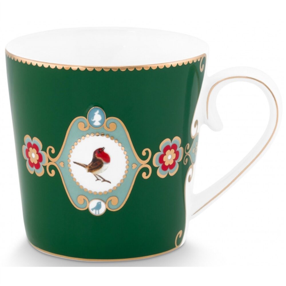 PiP Love Birds Caneca Pequena Medallion Verde Escuro 250ml