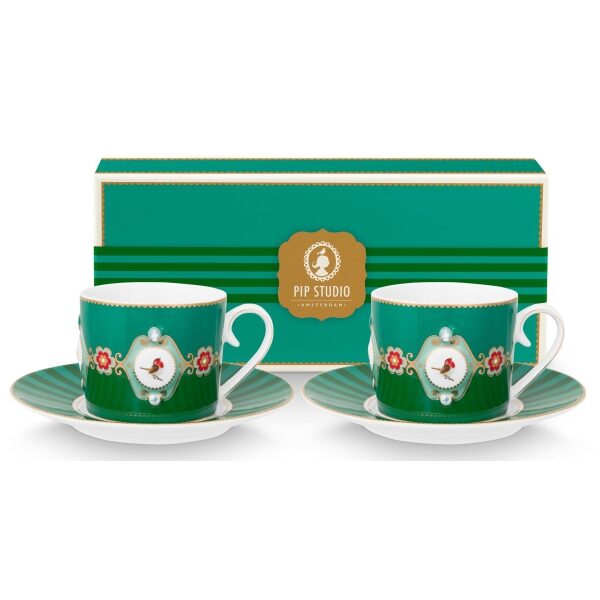 PiP Love Birds Set/2Chávenas Cappuccino 250ml Medallion Esme