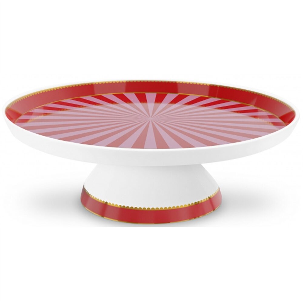 PiP Love Birds Medallion Prato para Bolos Mini Vermelho/Rosa