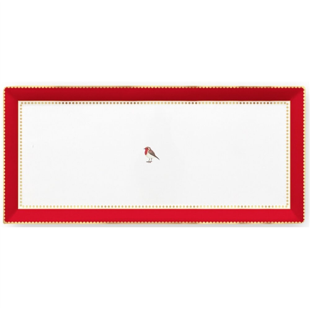 PiP Love Birds Medallion Tarteira Rectangular Vermelho/Rosa