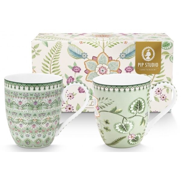Pip Lily&Lotus Conj 2 Canecas 450ml Verde Claro