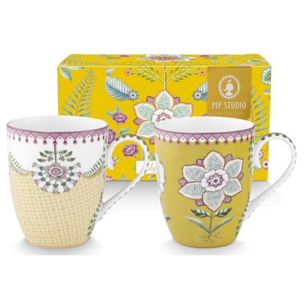 Pip Lily&Lotus Conj 2Canecas Gr 365ml Amarelo