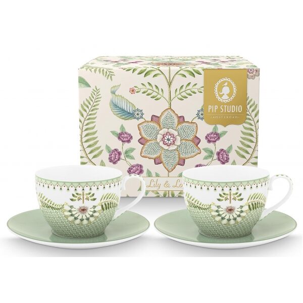 Pip Lily&Lotus Conj 2 Chavenas e Pires Verde Claro 280ml