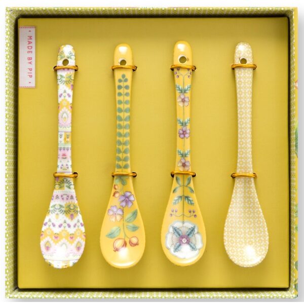 Pip Lily&Lotus Conj 4Colheres de Chá Amarelo 13cm