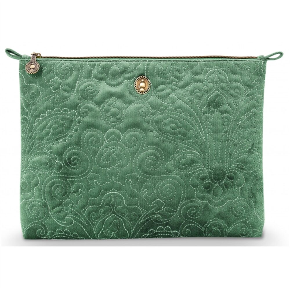 PiP Studio Veludo Quilted Bolsa grande Verde 30x22x1cm