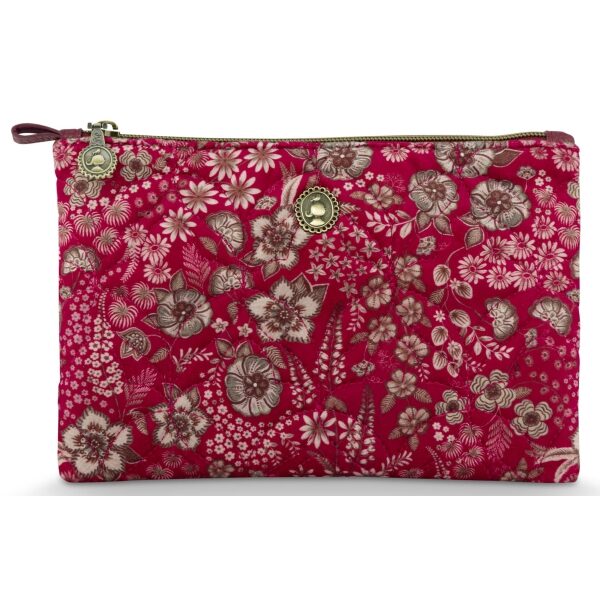 PiP Bolsa Cosm Flat M Charly Quilted Daisy Dreams Verm 24x1x
