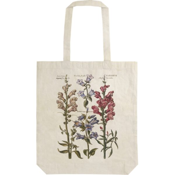 Saco Compras Algodão 38x42cm Flores Azuis