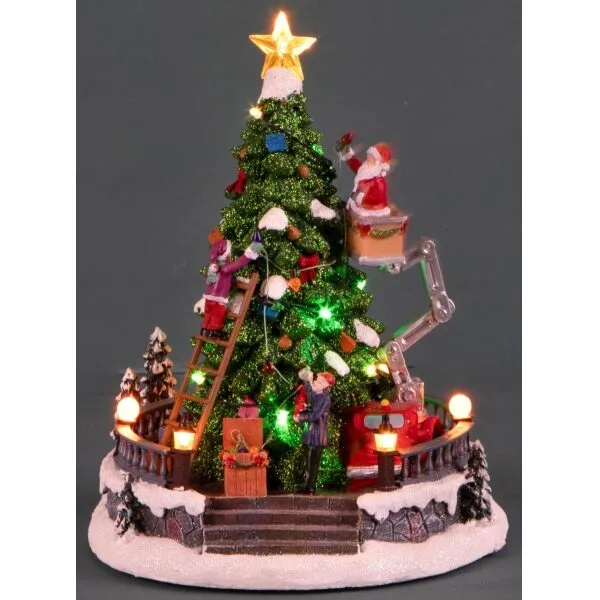Arvore Natal c/caixa de música e leds 27cm