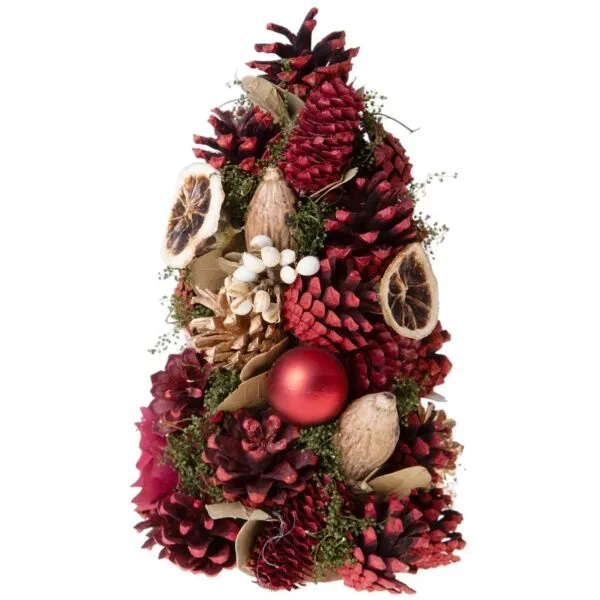 Arvore Natal pinhas e frutas 23cm