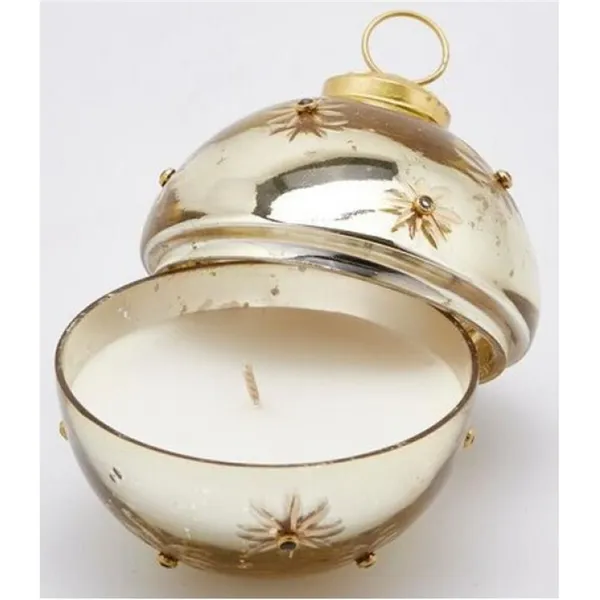 Vela Bola de Natal 9cm branco