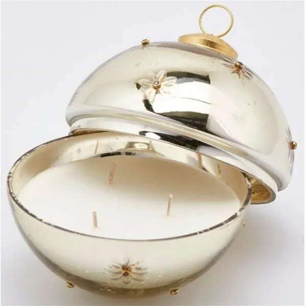 Vela Bola de Natal 13cm branco