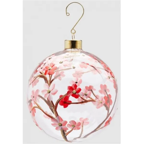 Bola de Natal flores 12cm