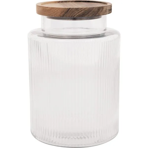Frasco vidro 2,5L c/tampa madeira