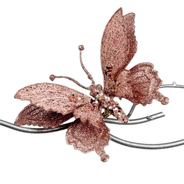 Borboleta  c/clip rosa